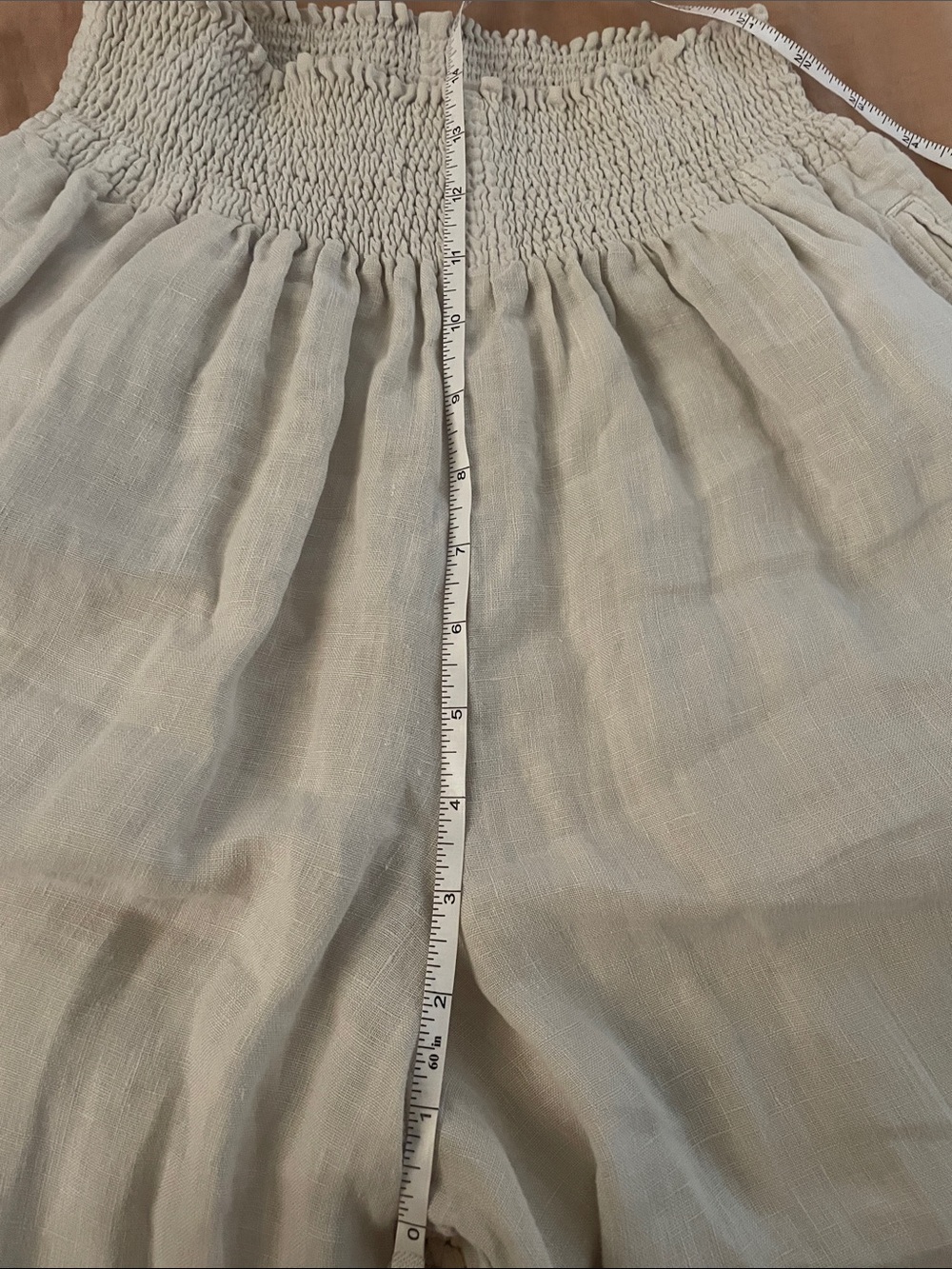 Smocked Waist Linen Pants S - Picture 7 of 9